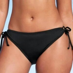 Shade & Shore Black Bikini Bottom - side ties NEW with Tags